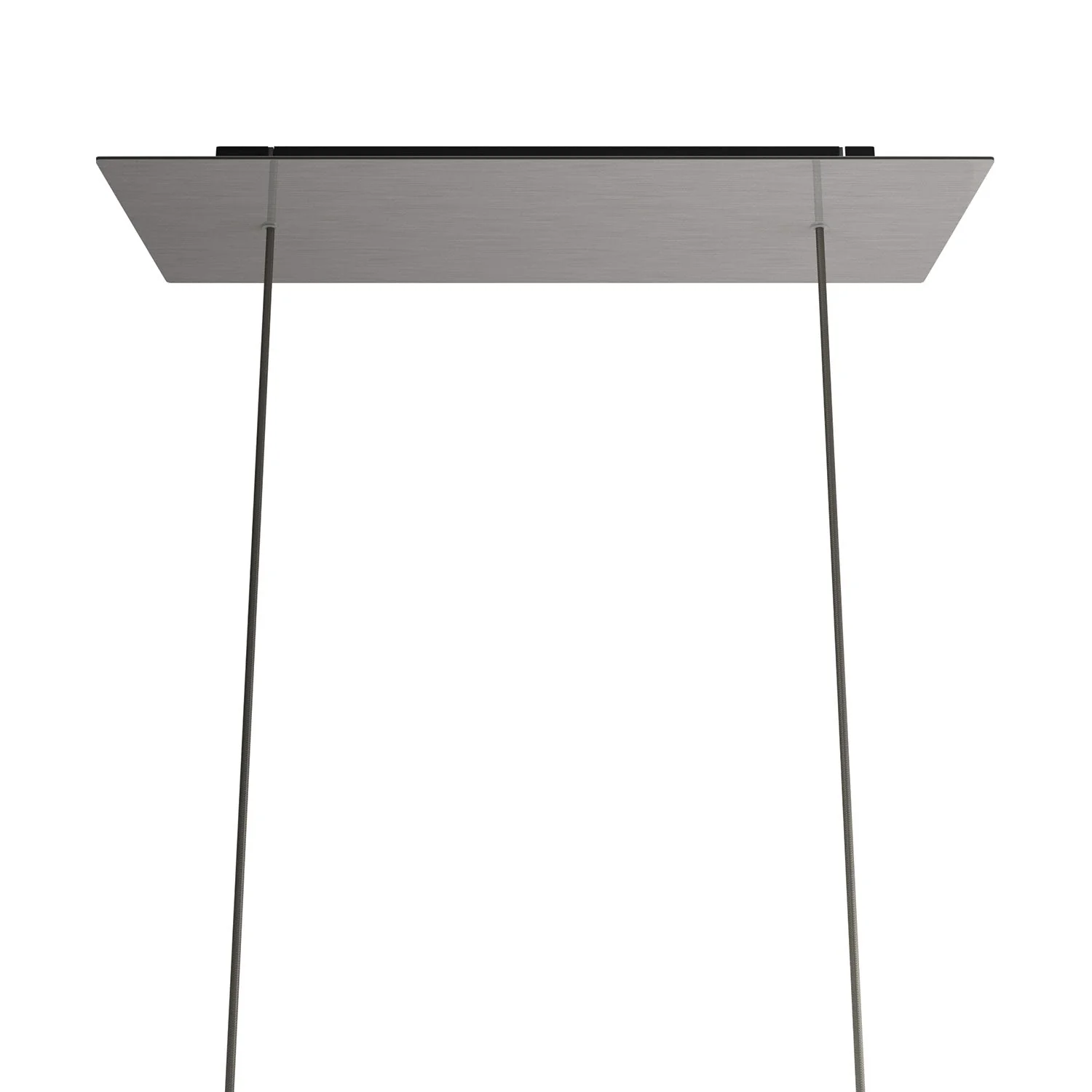 XXL Rose-One rectangular ceiling canopy with 2 holes and 6 side holes, dimensions 675 x 225 mm - Satin steel Dibond - Image 7