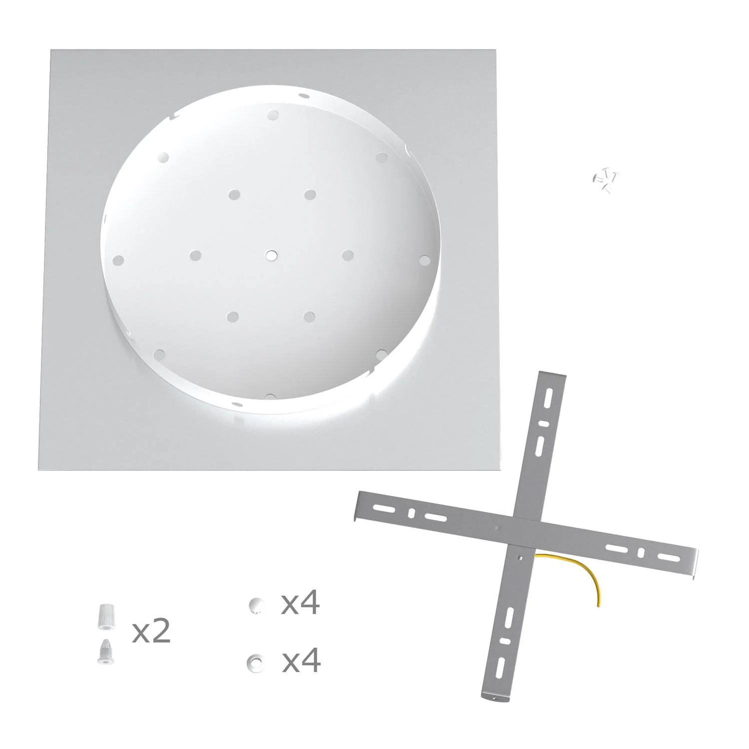 XXL Ceiling canopy Rose-One square, 400 mm with 2 holes and 4 side holes - Petrol - Image 6