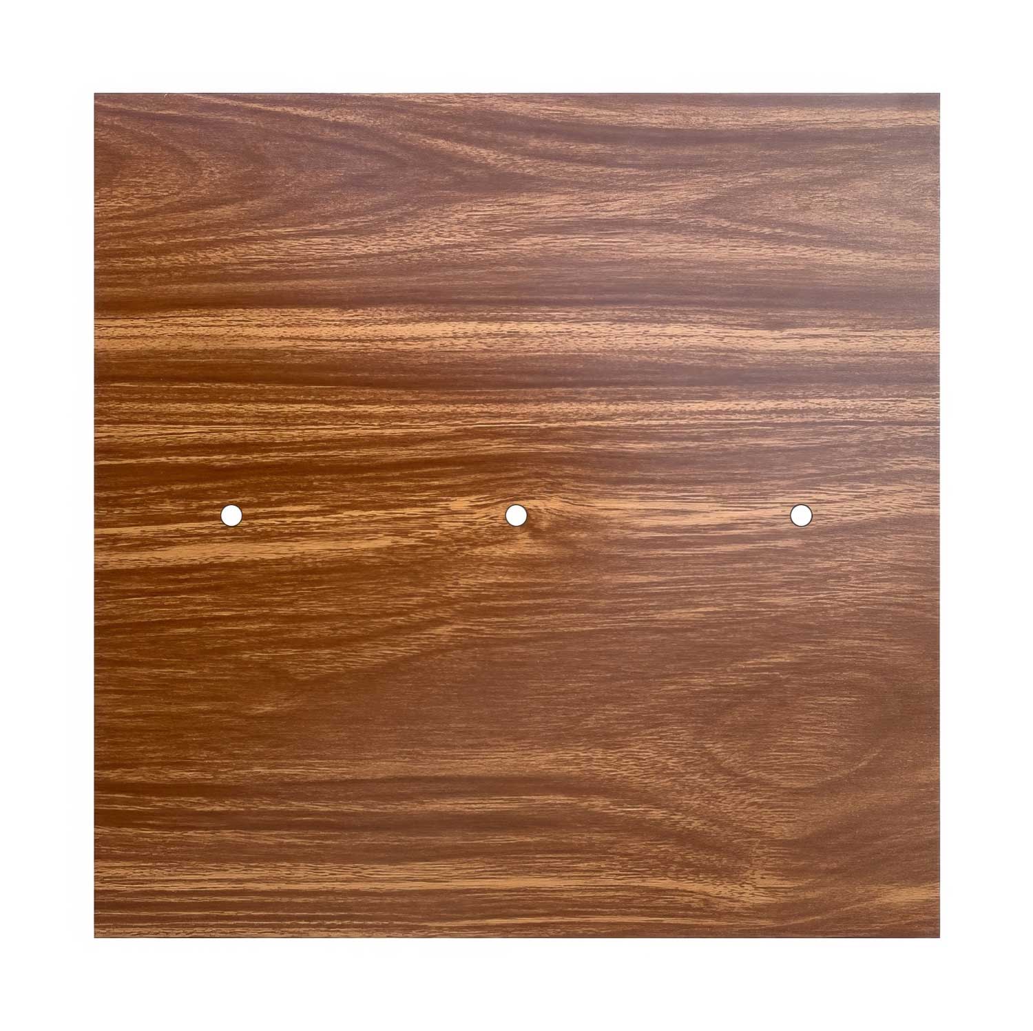 XXL Rose-One square ceiling canopy, 400 mm with 3 inline holes and 4 side holes - Wood - Image 3