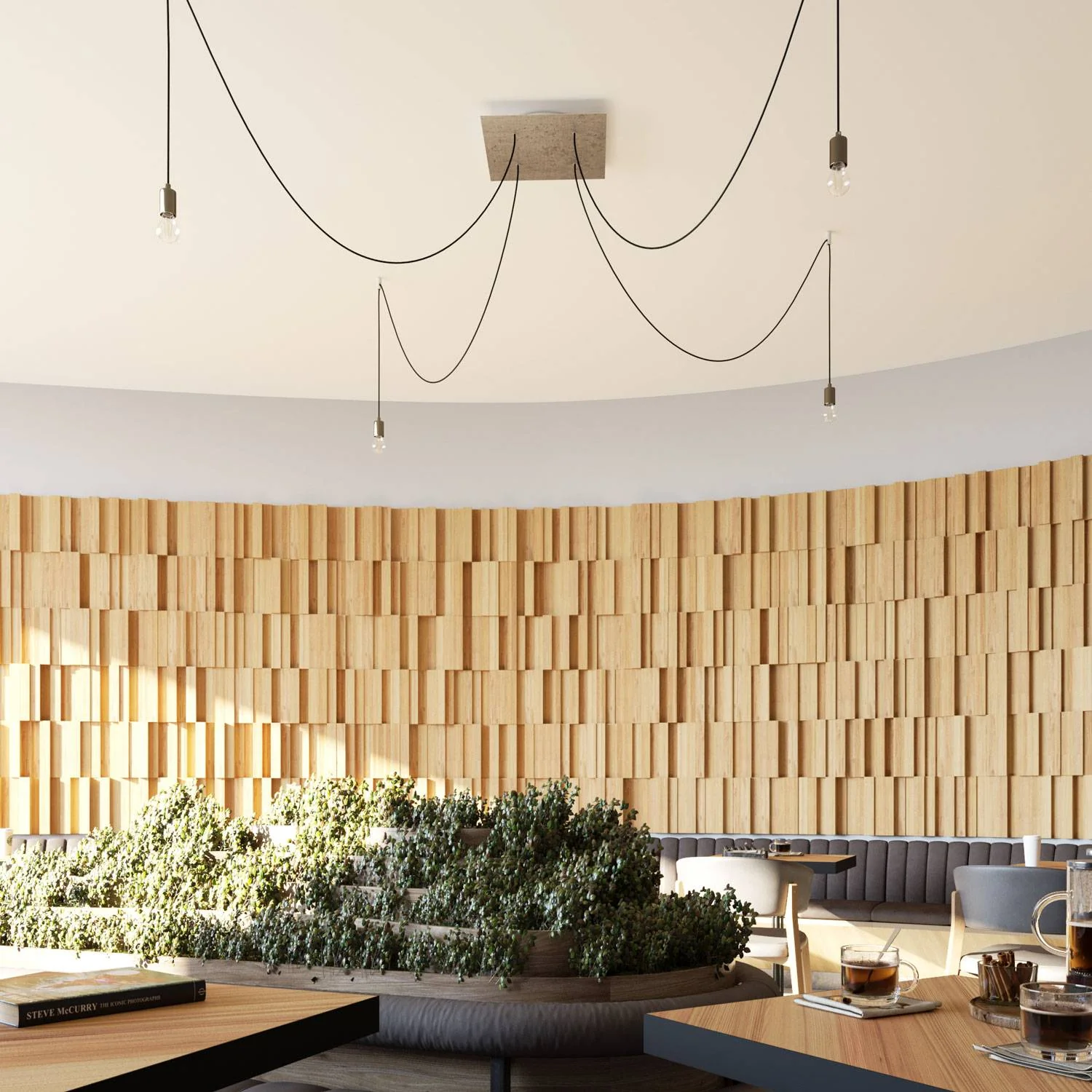 XXL Rose-One square ceiling canopy, 400 mm with 4 holes and 4 side holes - Anthracite - Image 5