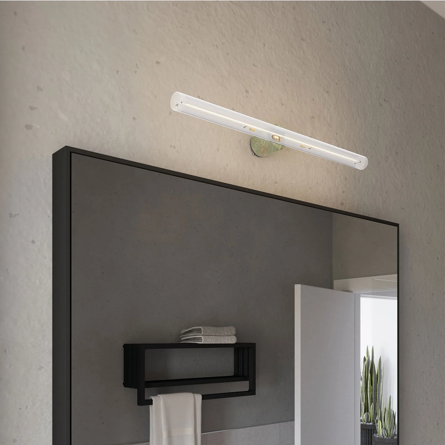 Esse14 wall or ceiling light for S14d LED light bulb - Waterproof IP44 - Green marble effect - Image 4