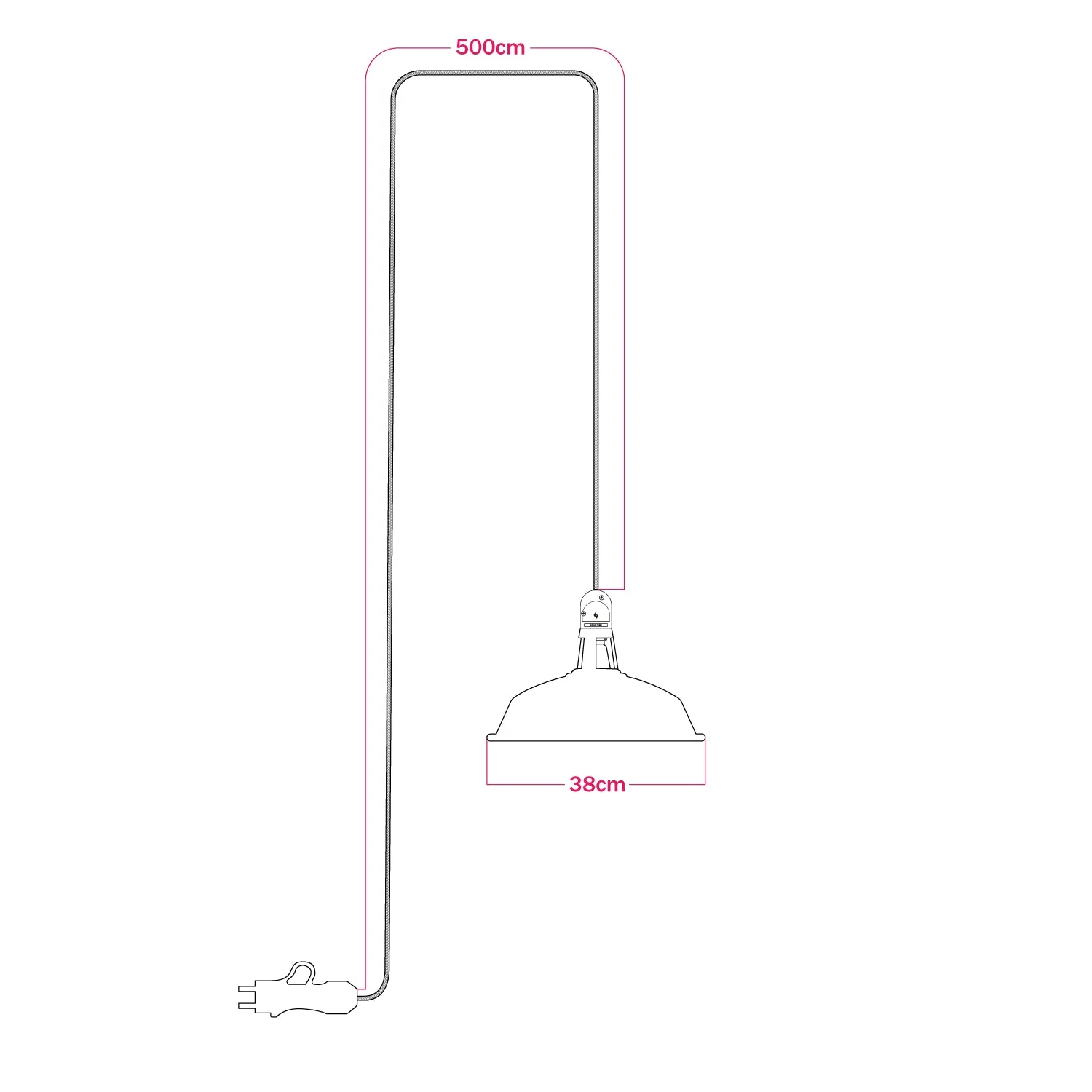 Snake portable outdoor lamp with Harbour lampshade, 5 m fabric cord, IP65 waterproof socket - Petrol - Image 5