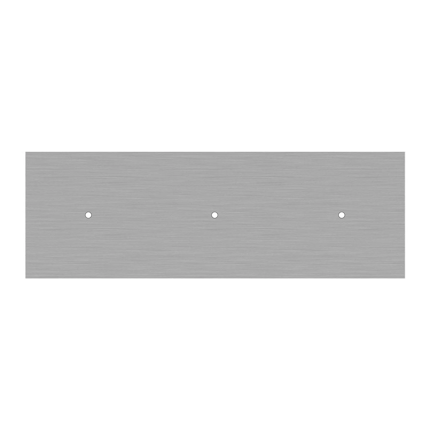 XXL Rose-One rectangular ceiling canopy with 3 inline holes and 6 side holes, size 675 x 225 mm - Satin steel Dibond - Image 3