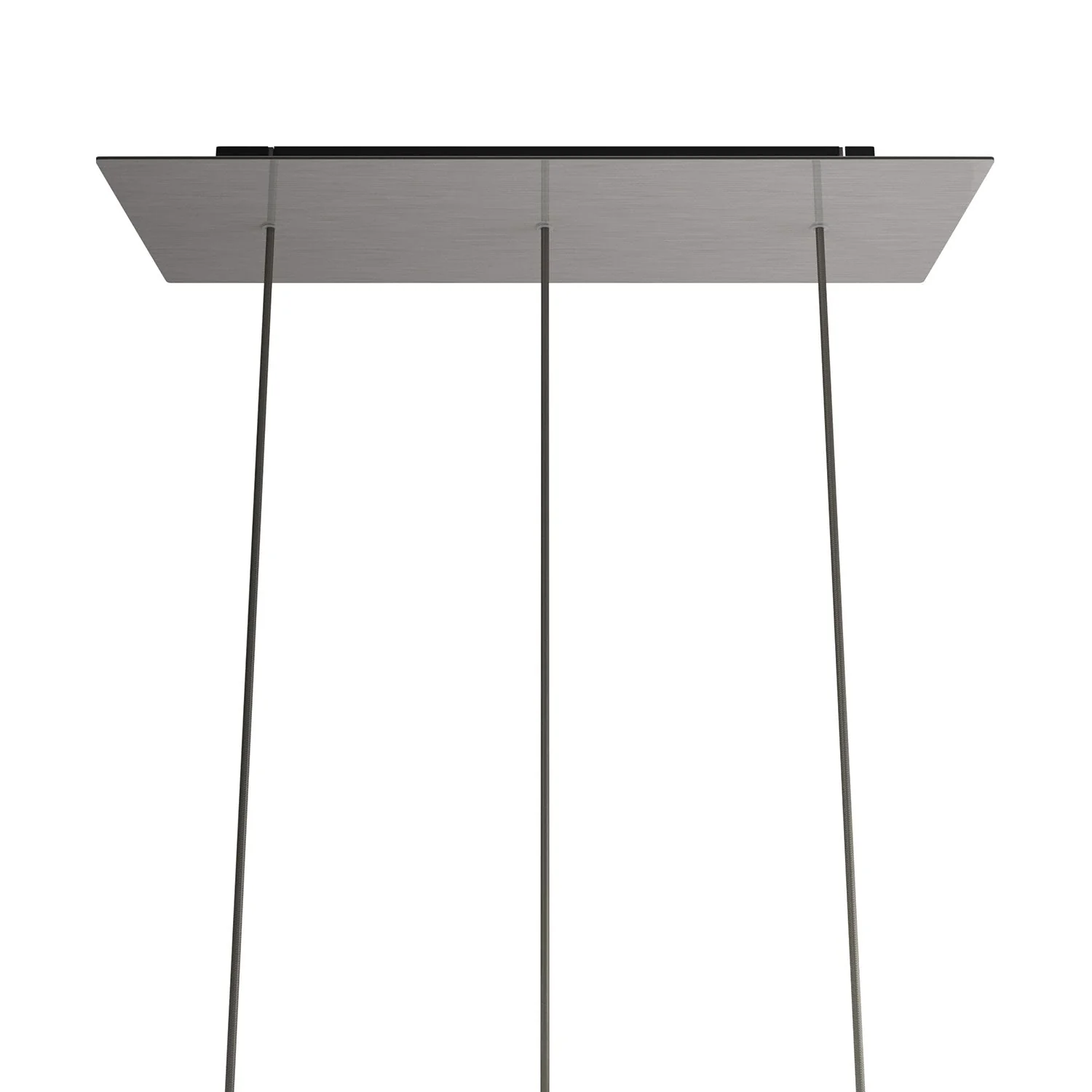 XXL Rose-One rectangular ceiling canopy with 3 inline holes and 6 side holes, size 675 x 225 mm - Satin steel Dibond - Image 7
